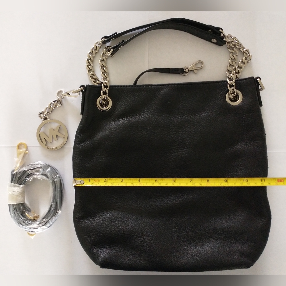 Michael Kors Black Leather Chain Shoulder & Crossbody Bag - Picture 3 of 11